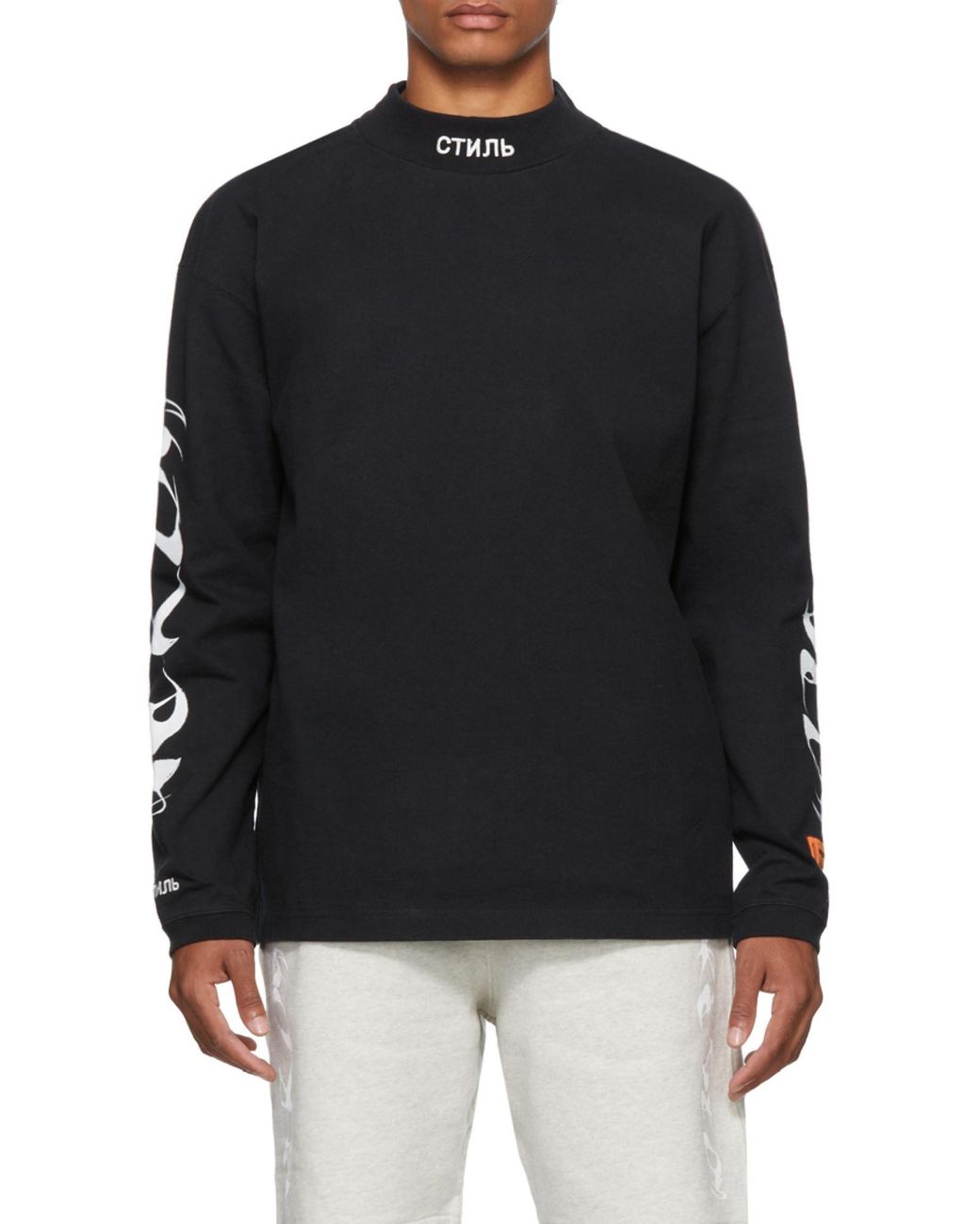 Heron Preston Black Long-Sleeved Sweater for men