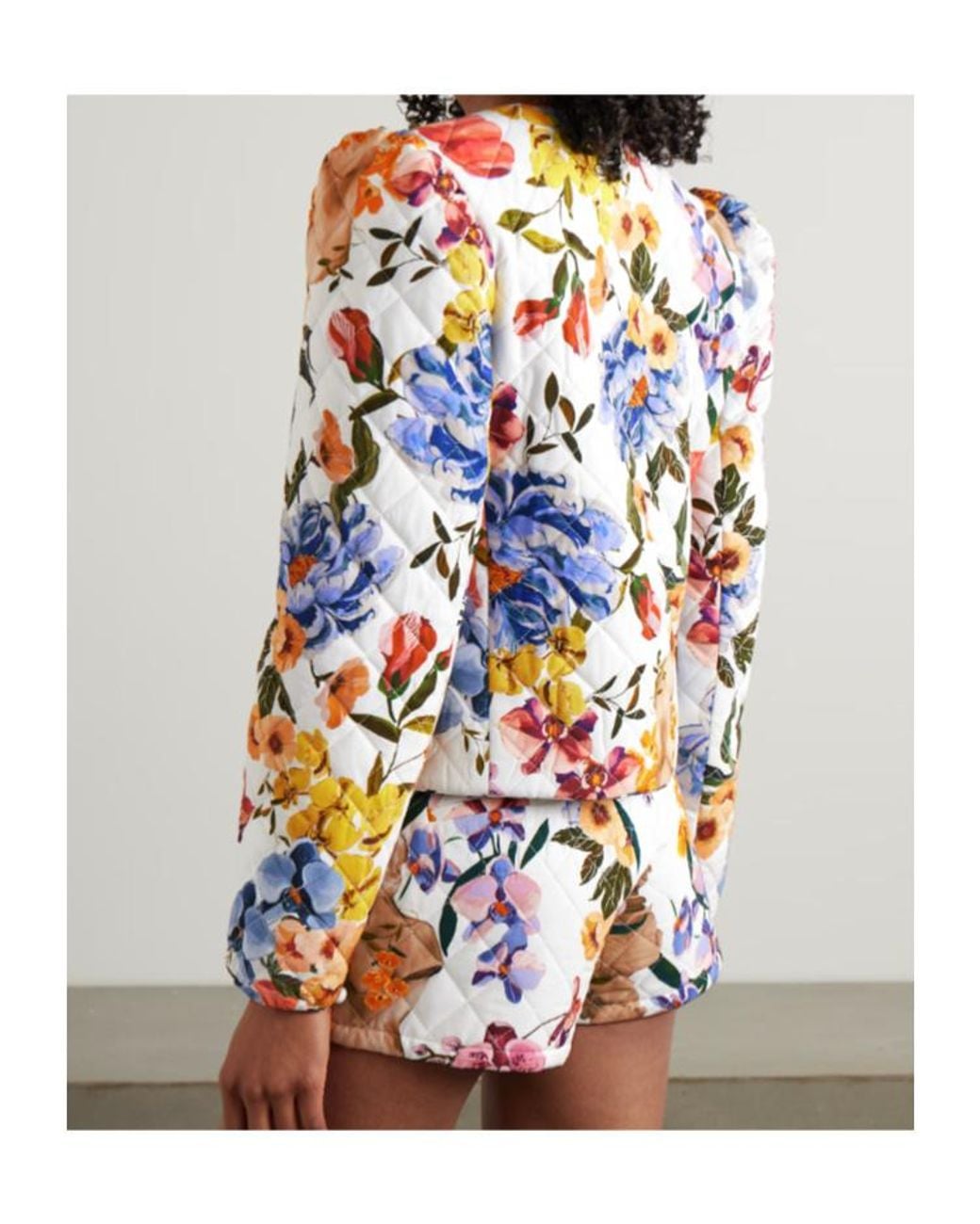 Farm Rio White Greek Garden Quilted Floral-Print Lyocell And Cotton-Blend Jacket