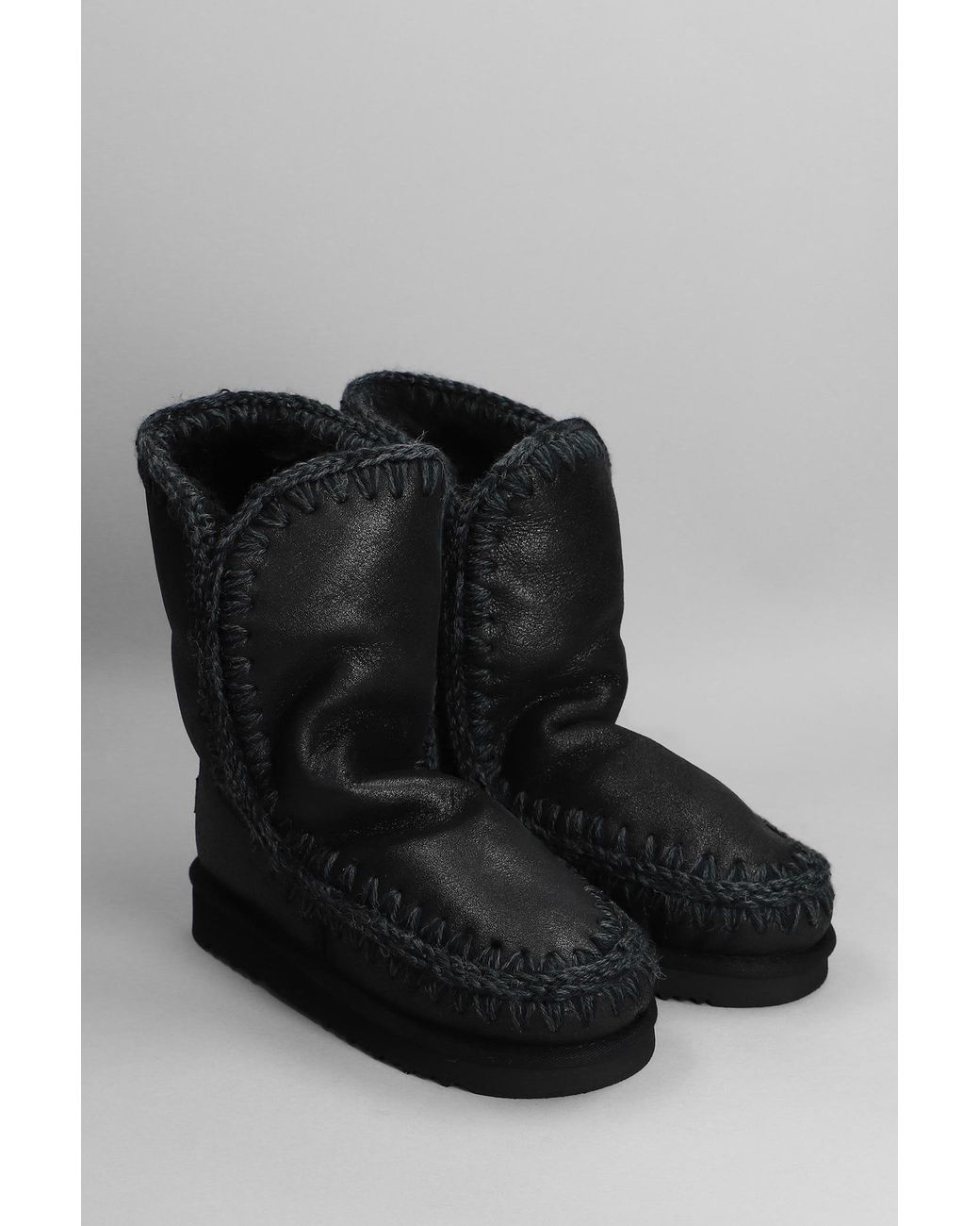 Mou Black Snow Boots