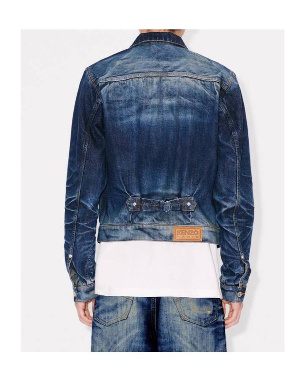 KENZO Blue Logo Patch Denim Jacket for men