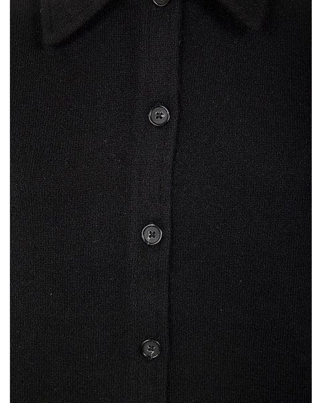 Totême Black Totême Button Up Knitted Shirt
