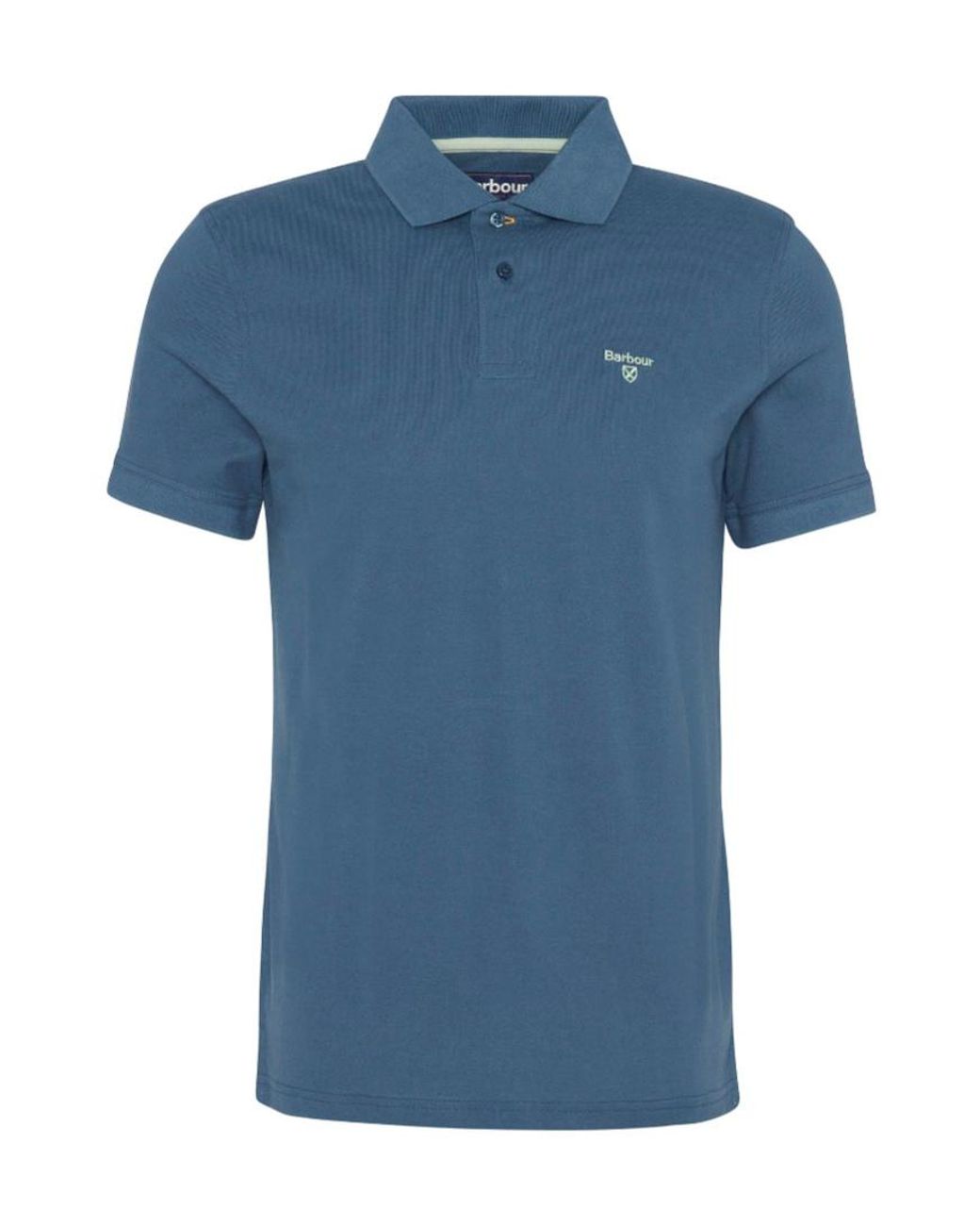Barbour Blue Short-Sleeved Polo Shirt for men