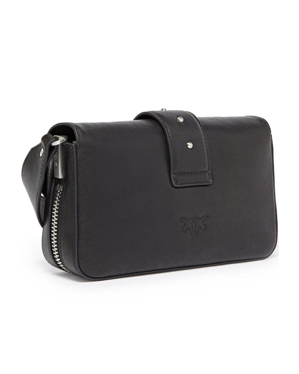 Pinko Brown Love One Slouchy Mini Shoulder Bag