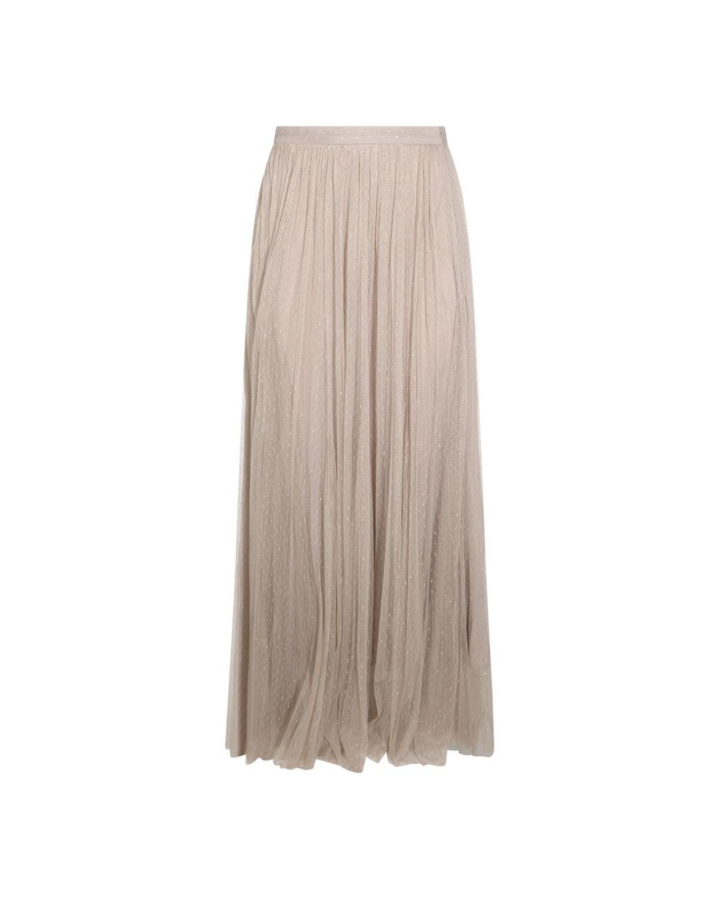 Twinset Multicolor Pleated Tulle Maxi Skirt
