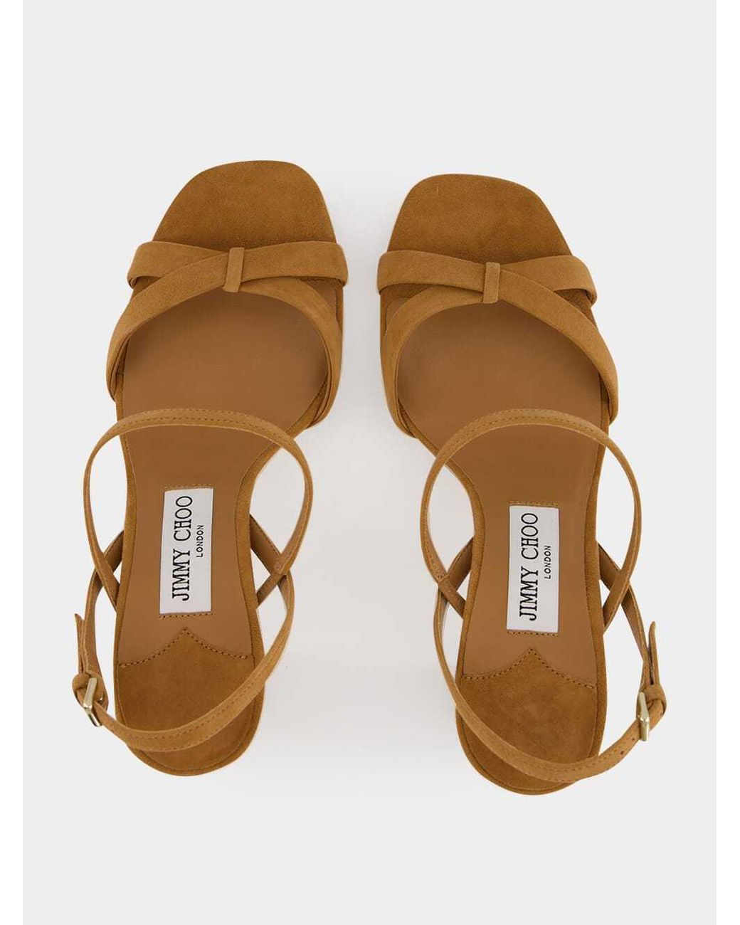 Jimmy Choo Brown Elsy Block Heel 85 Sandals