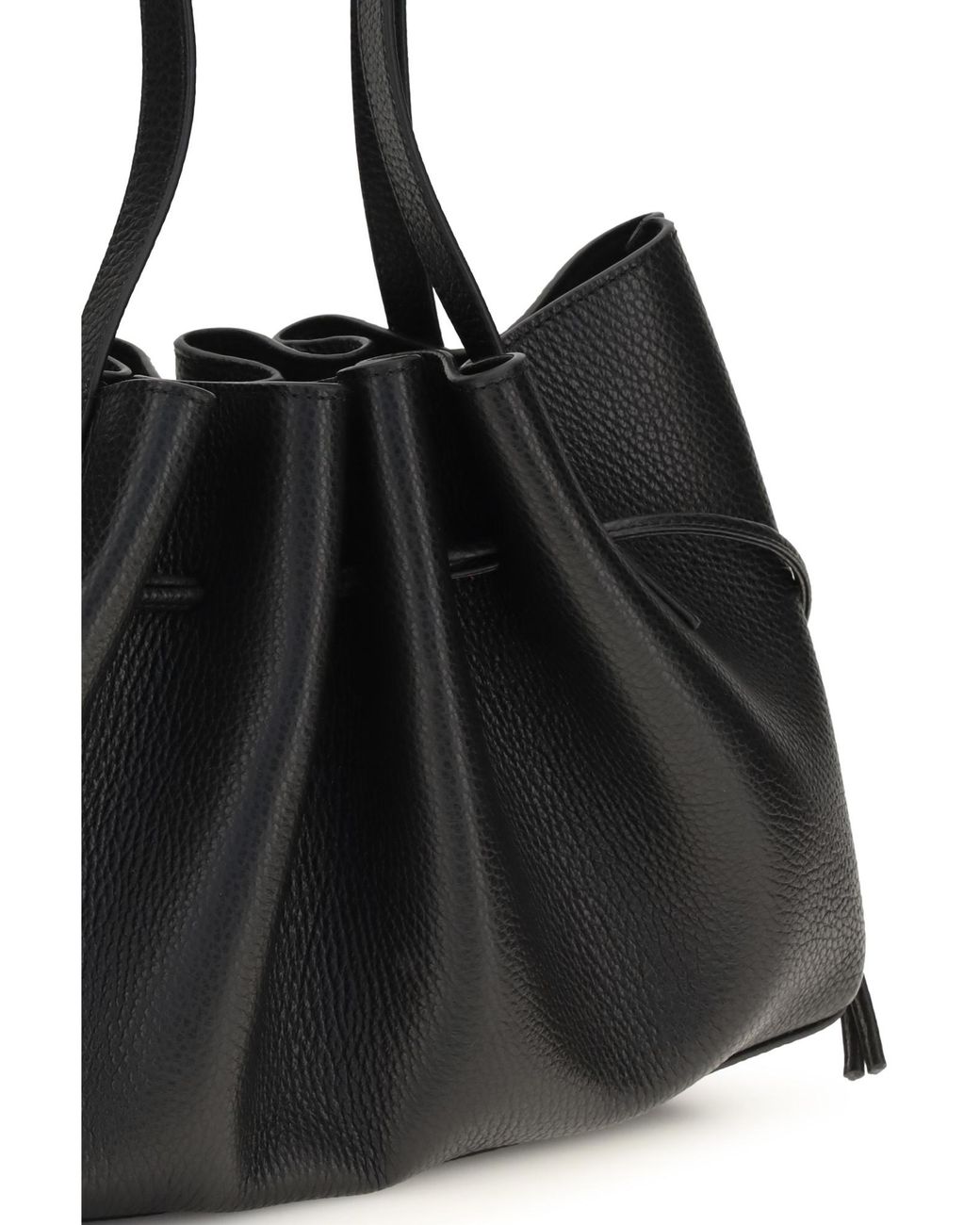 Yuzefi Black Drawstring Shoulder Bag