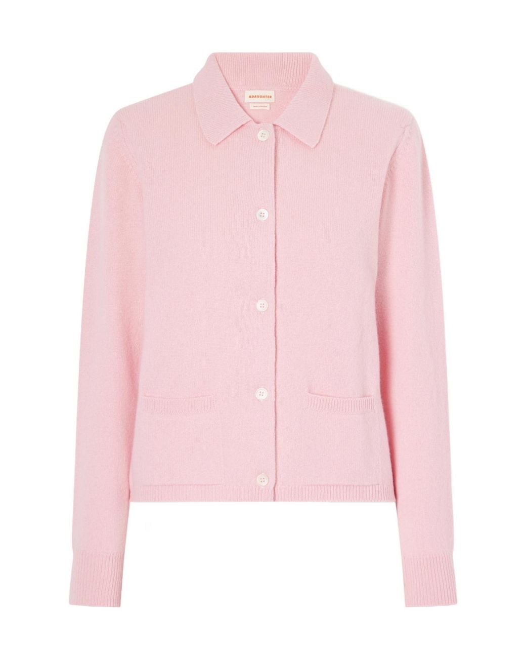 &Daughter Pink Wool Polo Cardigan