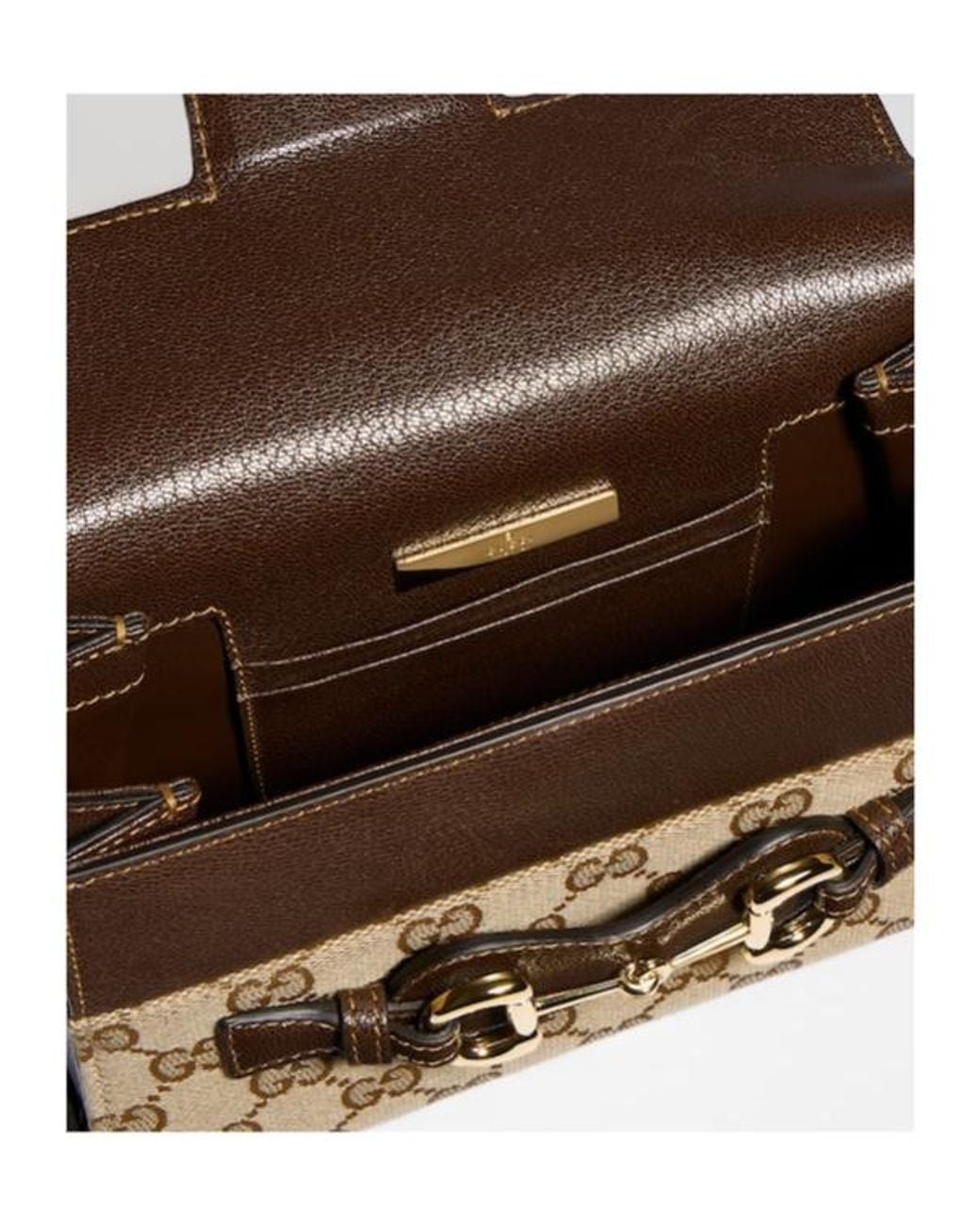 Gucci Brown Horsebit Duomo Small Top Handle Bag