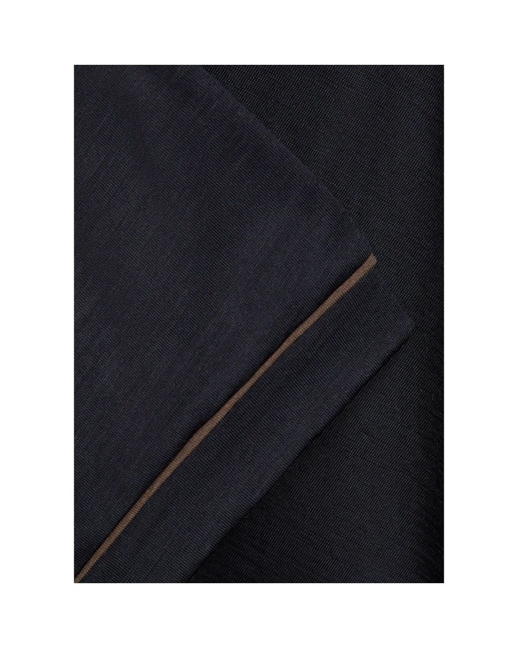 Herno Blue Wool Short-Sleeve Polo Shirt for men