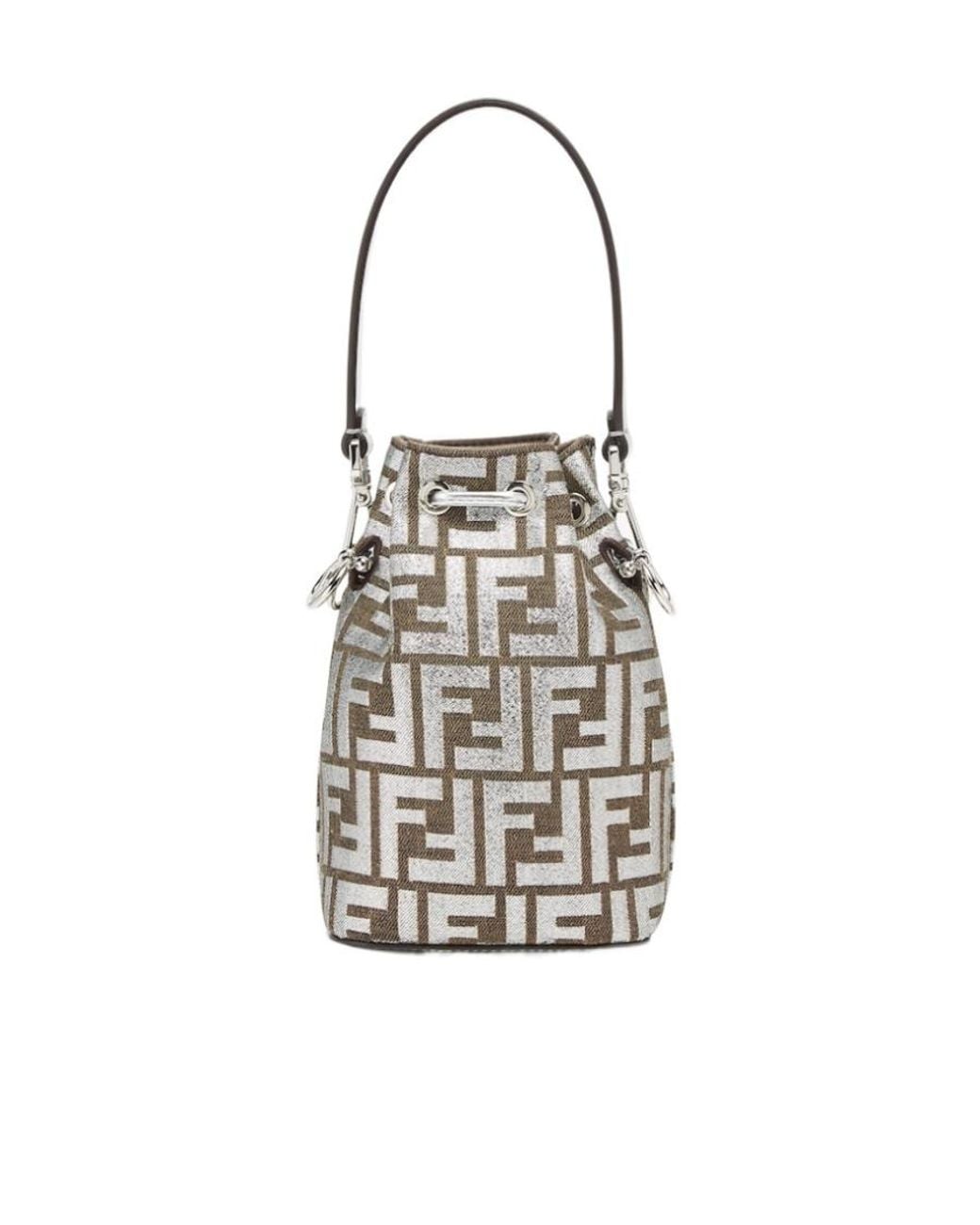 Fendi White Mon Tresor Logo Detailed Mini Bag