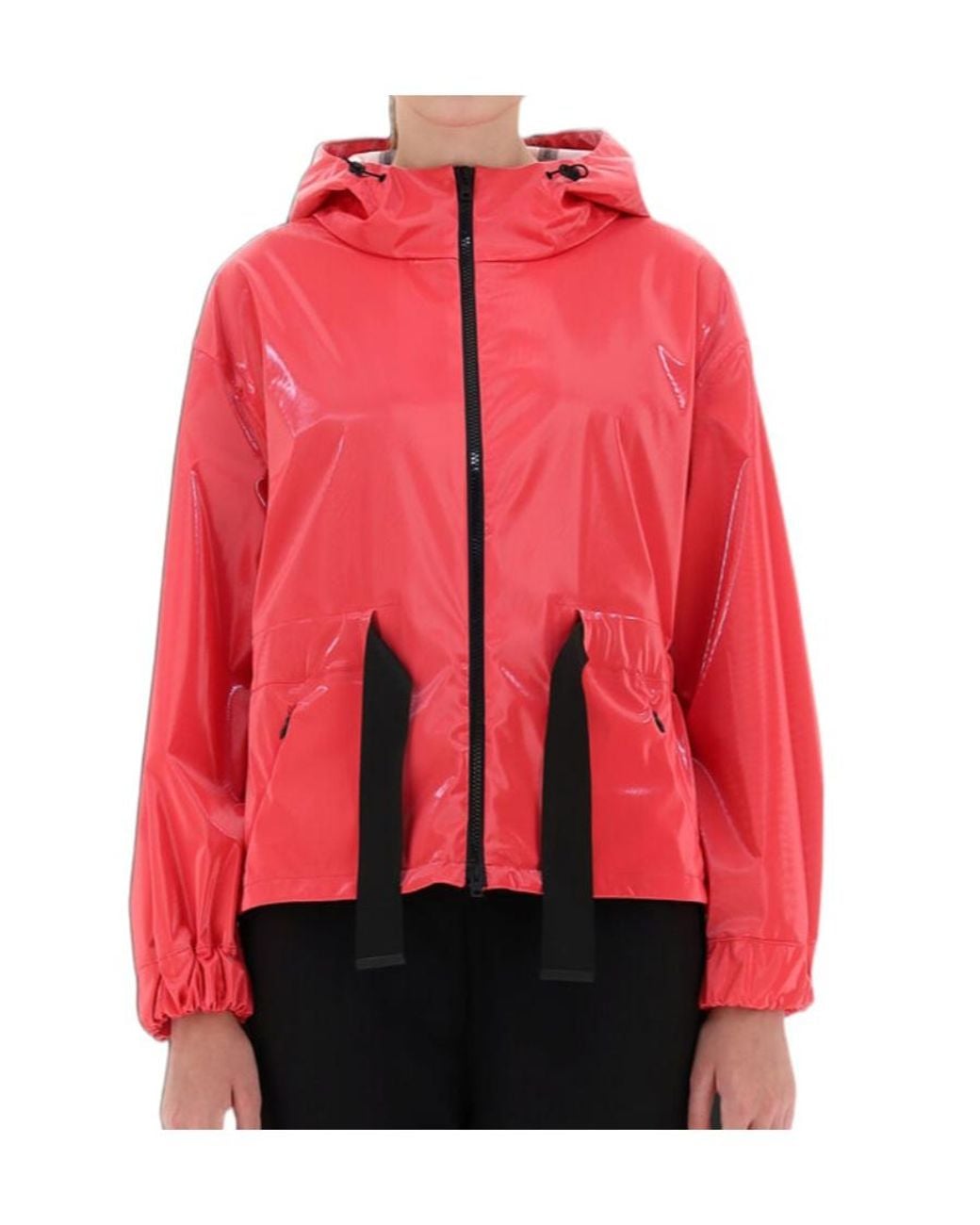 Herno Red Drawstring Hooded Jacket