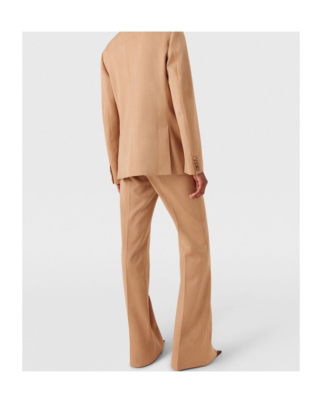 Stella McCartney Natural Low-Rise Striped Trousers