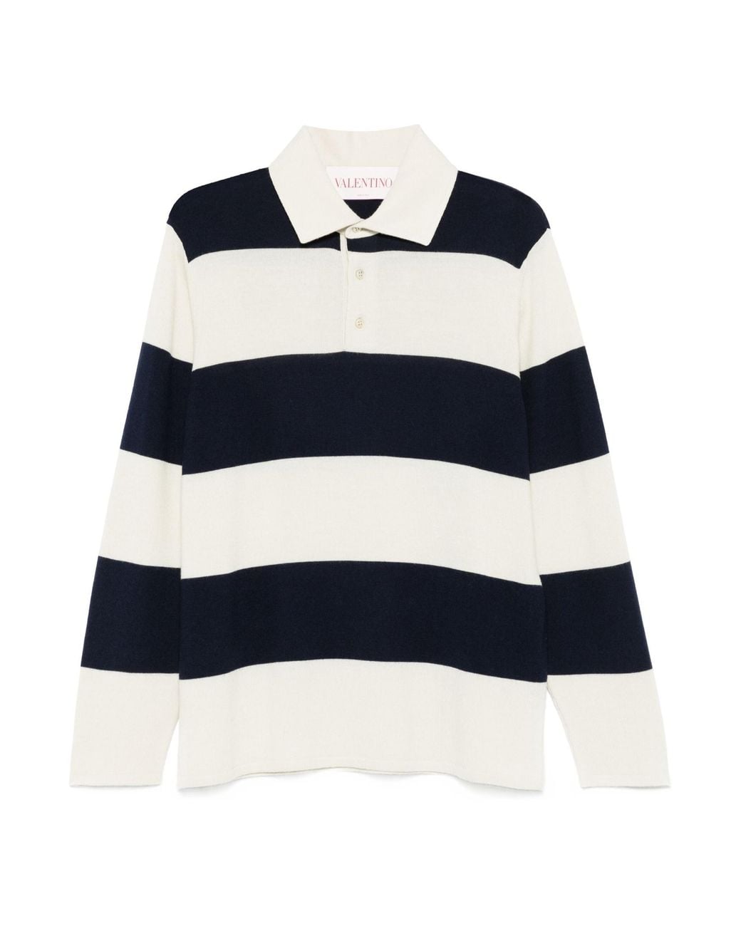 Valentino Blue Striped Long Sleeve Polo Shirt for men