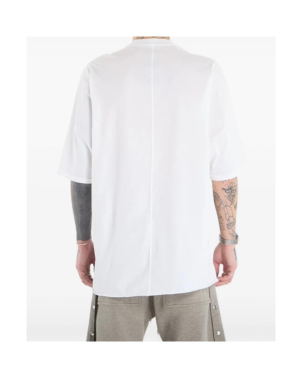 Rick Owens White Subhuman Jumbo Cotton T-Shirt for men