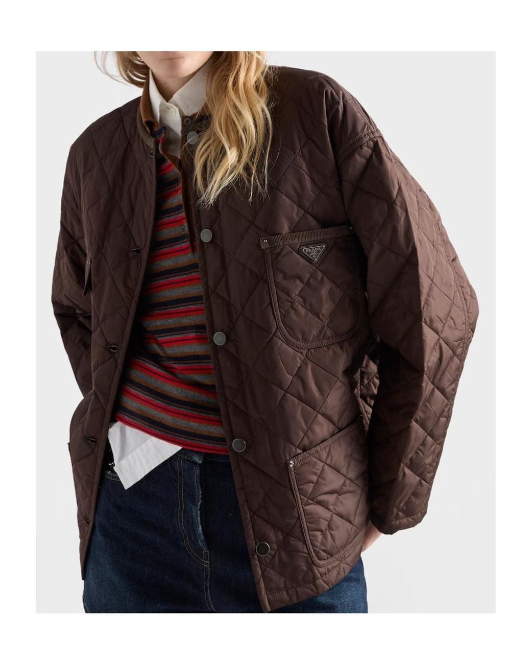 Prada Brown Lightweight, Quilted Re-Nylon Jacket