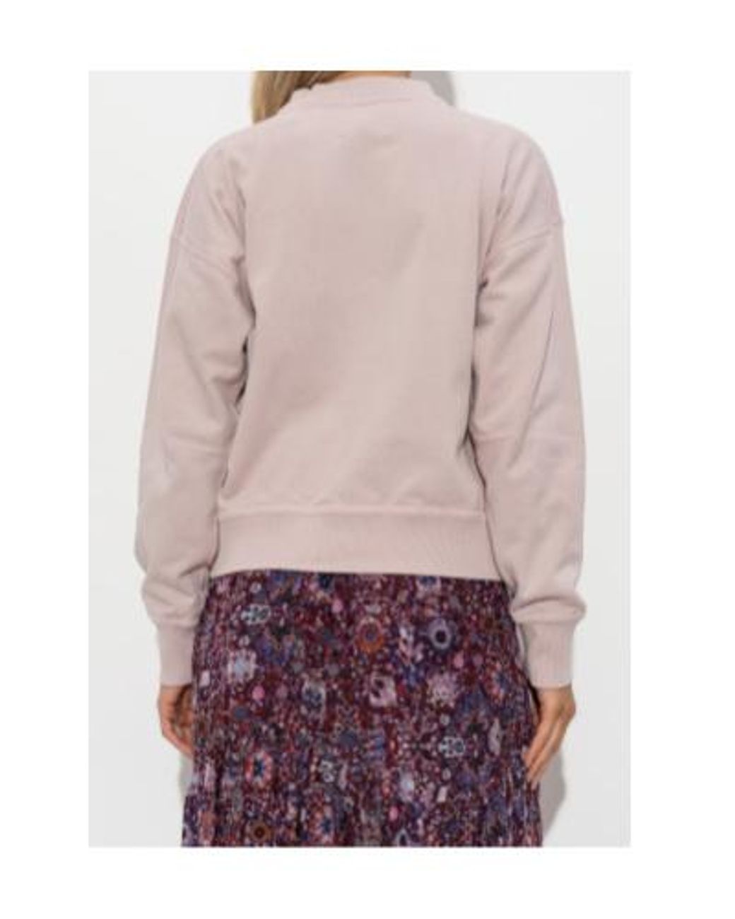 Isabel Marant Pink Logo-Print Mock-Neck Sweatshirt