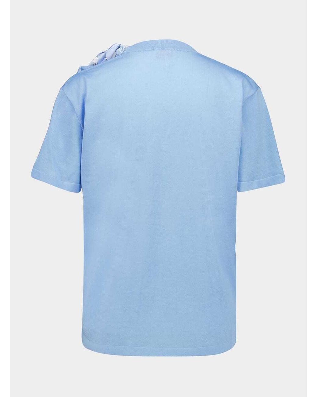 Emilio Pucci Blue Lace-Up Detail T-Shirt