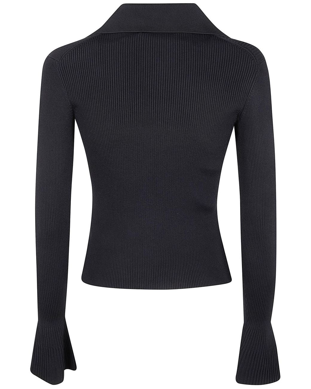 Self-Portrait Black Button Down Knit Top