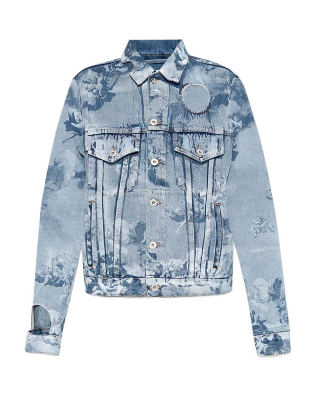 Off-White c/o Virgil Abloh Blue Cut-Out Long-Sleeved Denim Jacket
