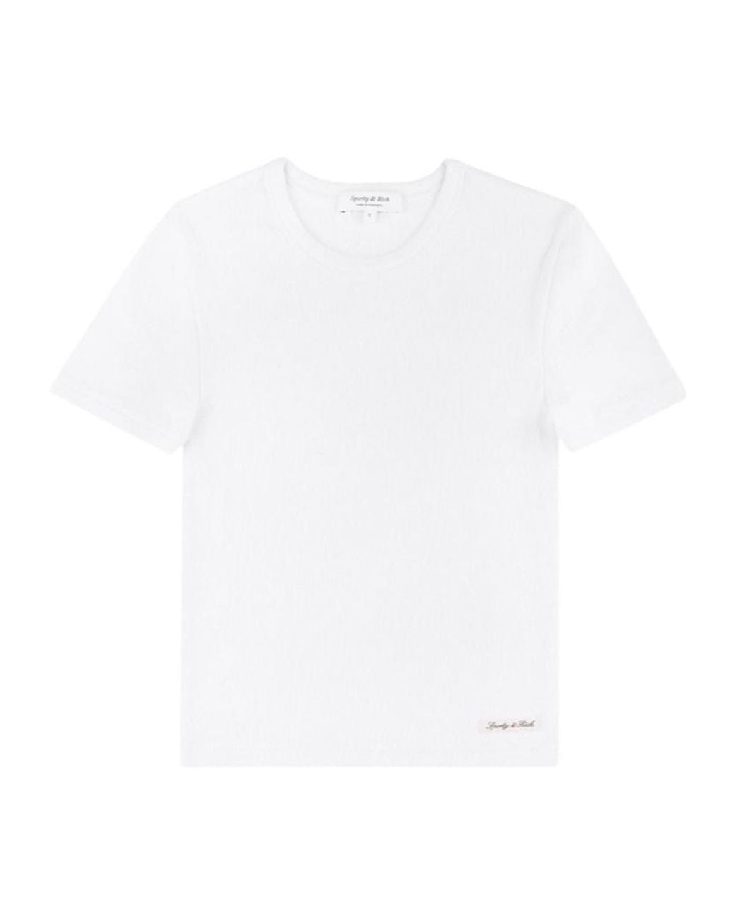 Sporty & Rich White Ribbed-Knit T-Shirt