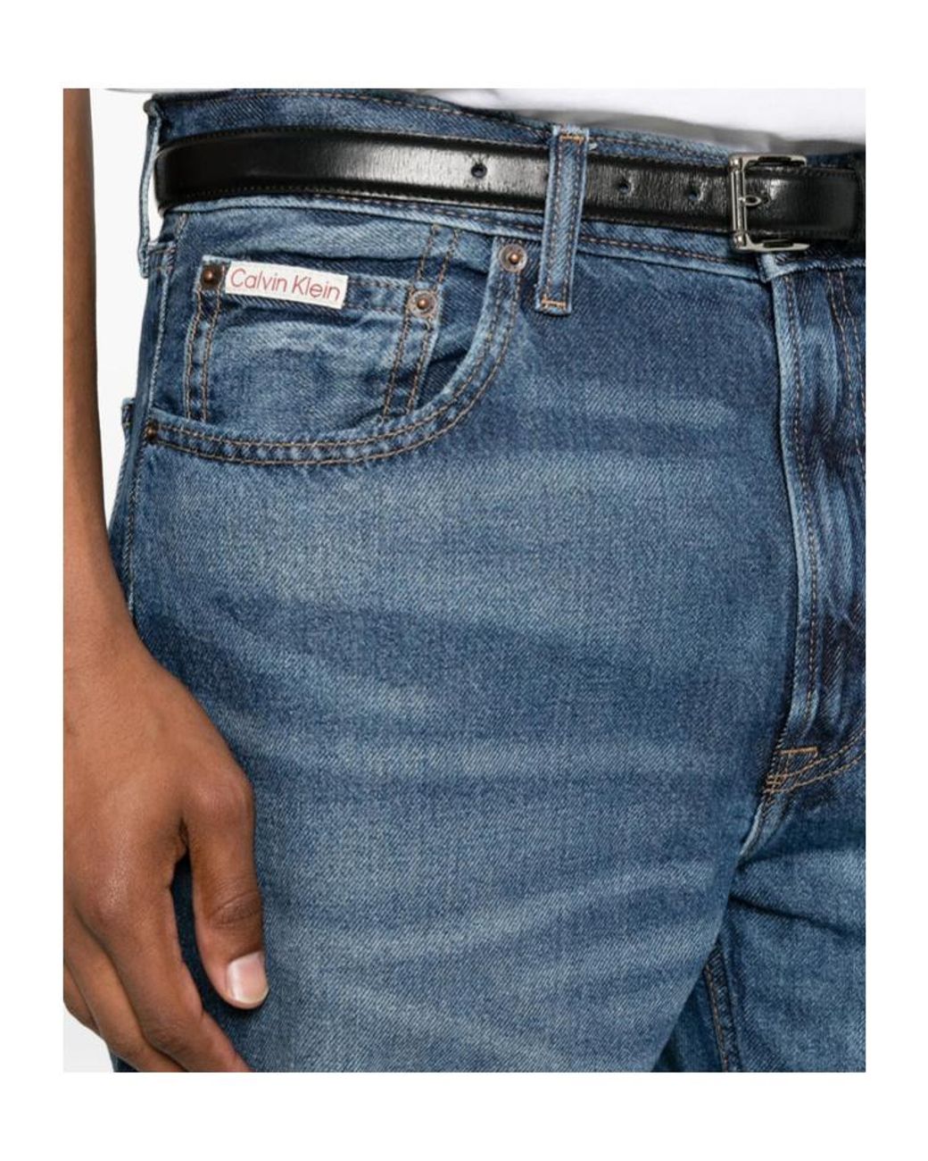 Calvin Klein Blue Faded Straight-Leg Jeans for men