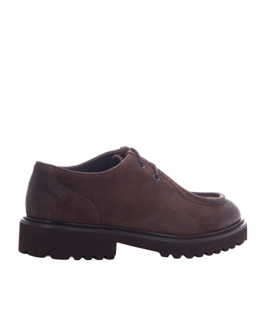 Doucal's Brown Philuf Lug-Sole Derby Shoes for men