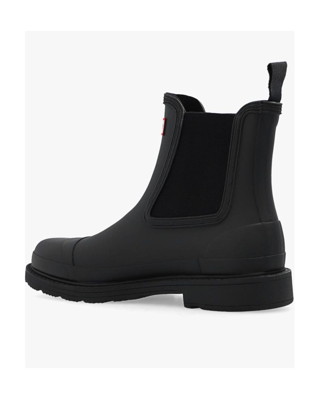 HUNTER Commando Chelsea Ankle Boots in Black | Lyst UK