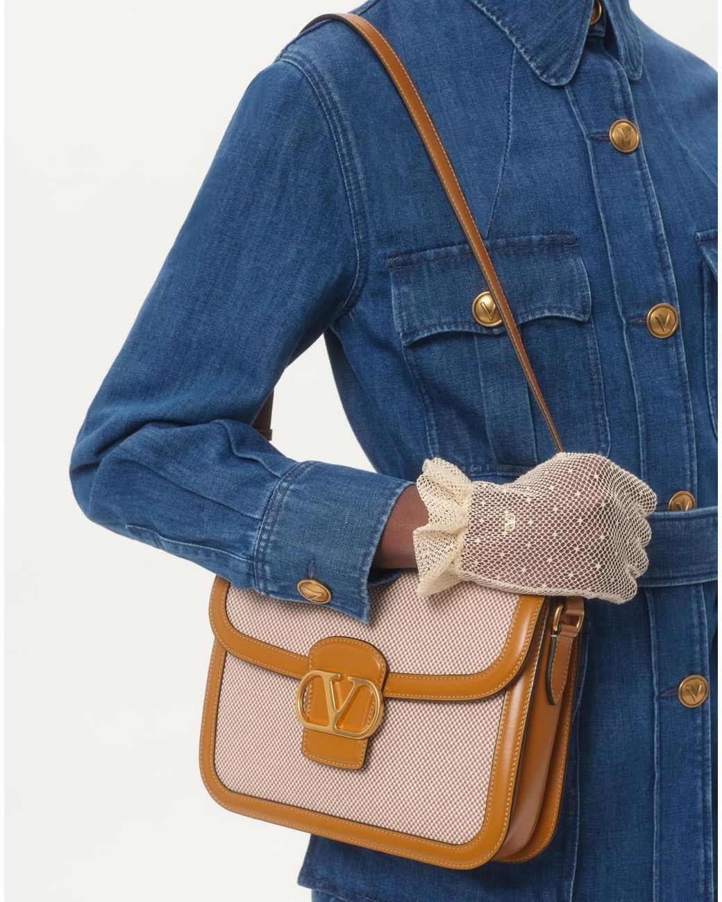 Valentino Blue Sahariana Belted Waist Denim Jacket