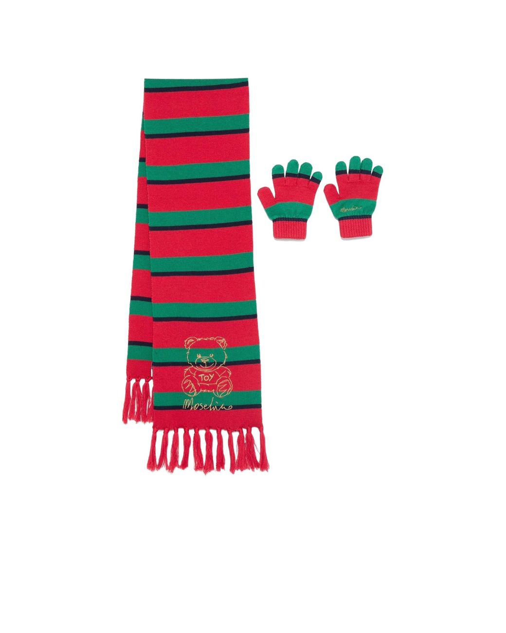 Moschino White Teddy Bear Scarf