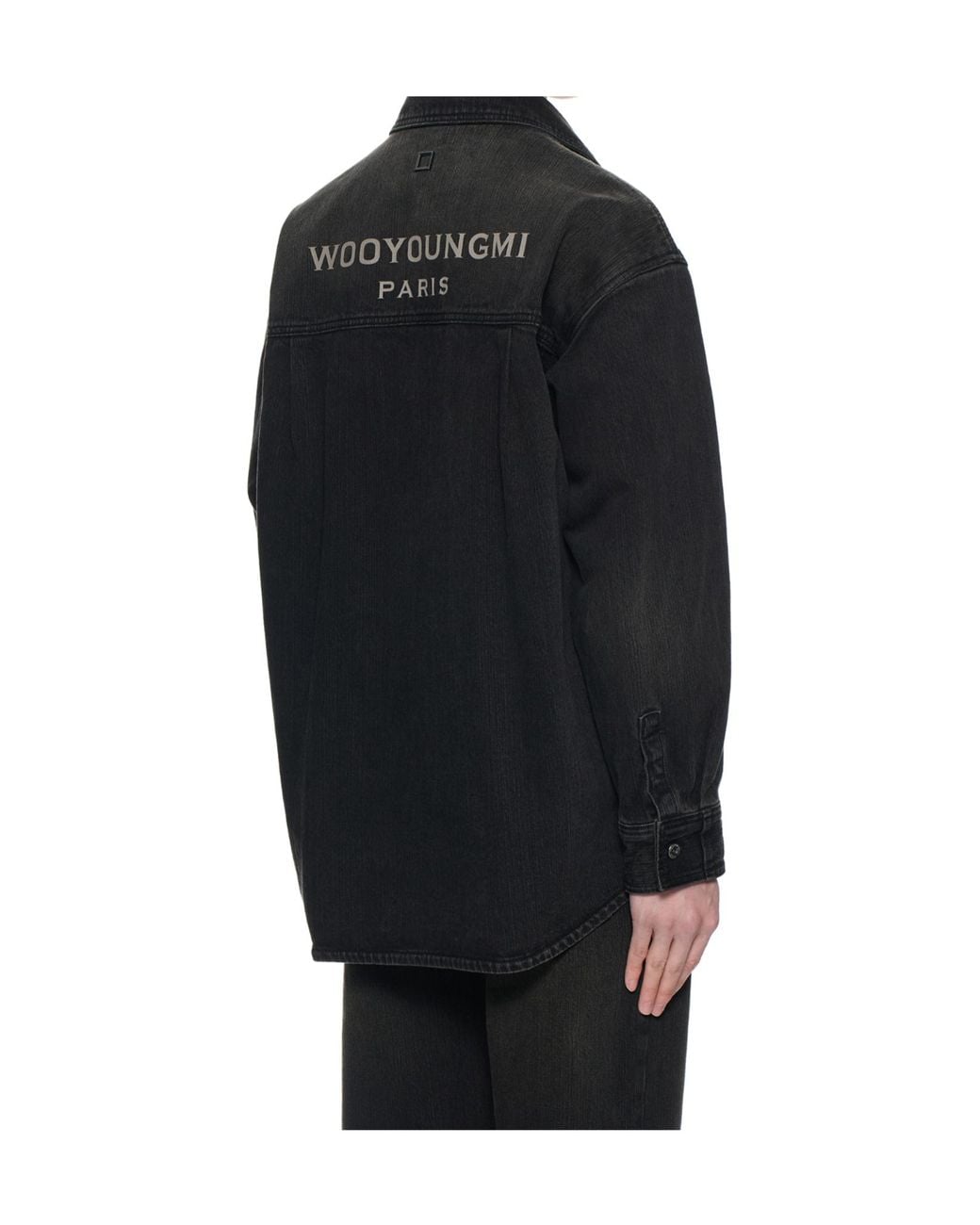 Wooyoungmi Black Logo Patch-Pocket Shirt for men