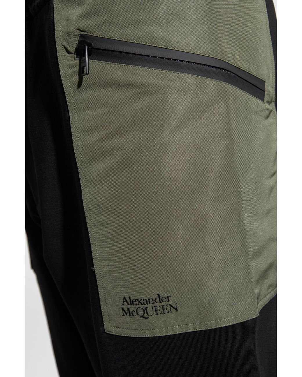 McQueen Black Logo Printed Straight-Leg Track Pants for men