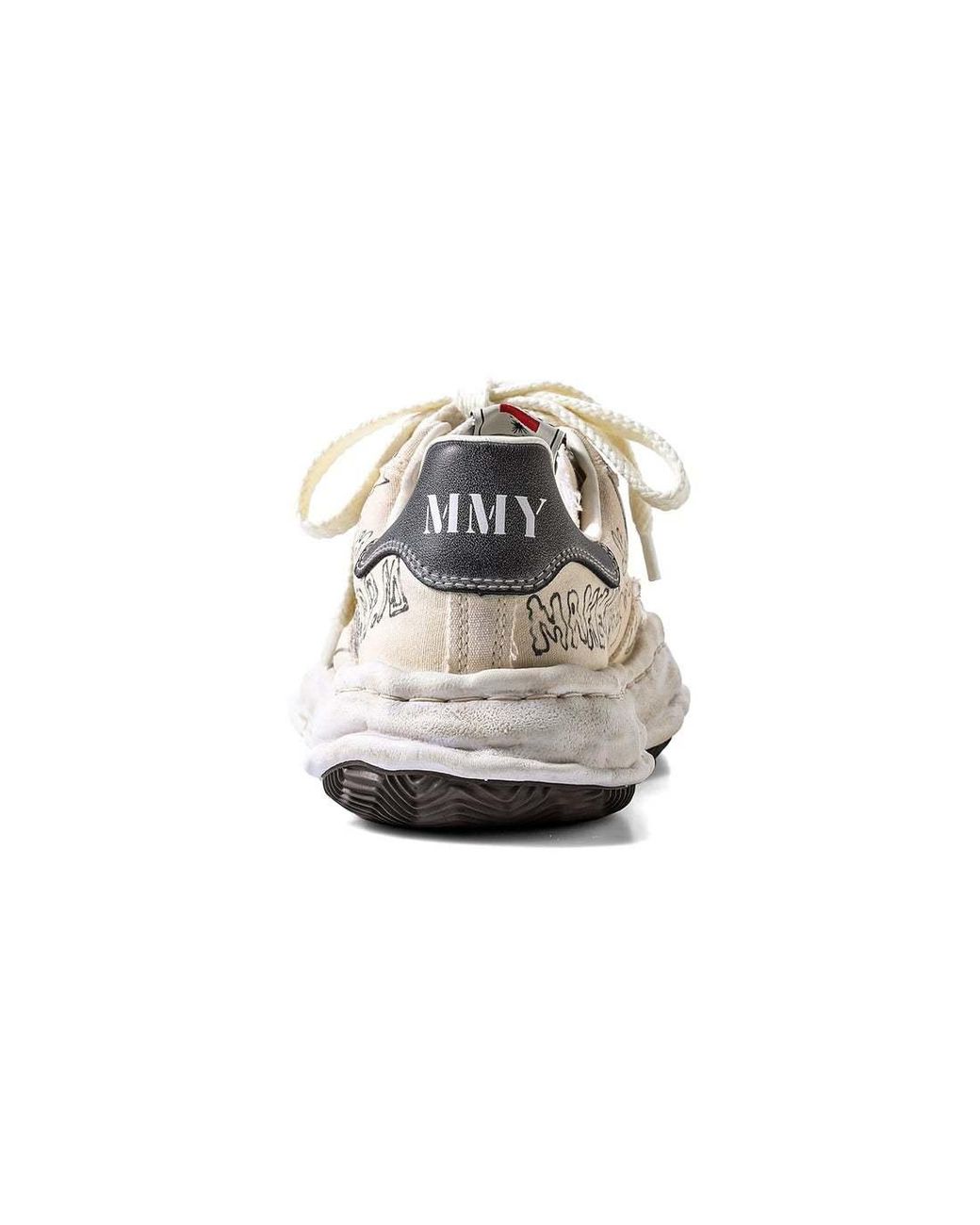 Maison Mihara Yasuhiro White Blakey Og Graffiti Printed Low-Top Sneakers for men