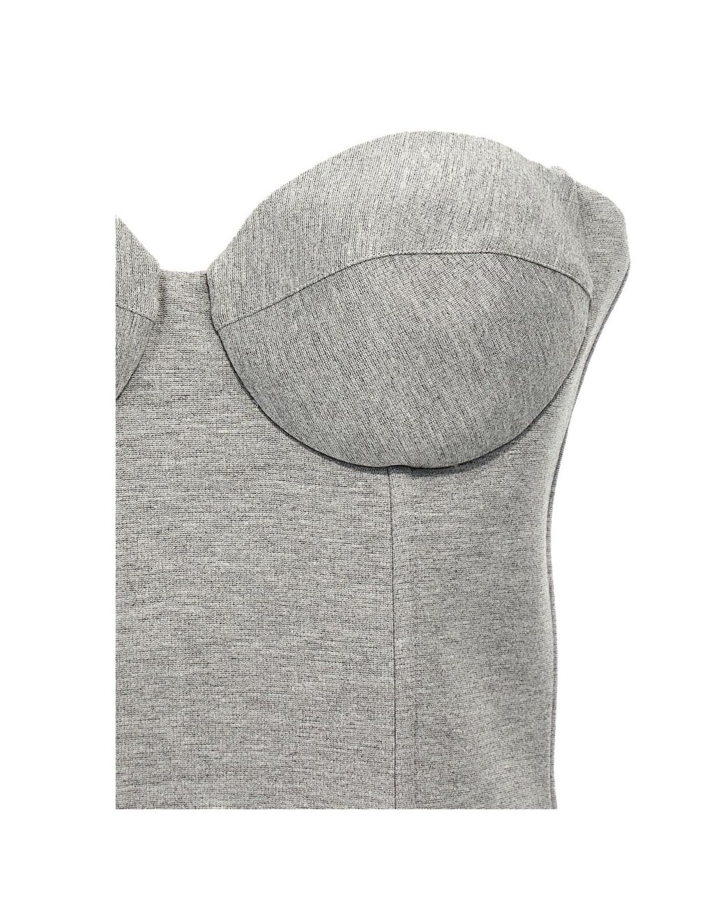 GIUSEPPE DI MORABITO Gray Cropped Bustier Top