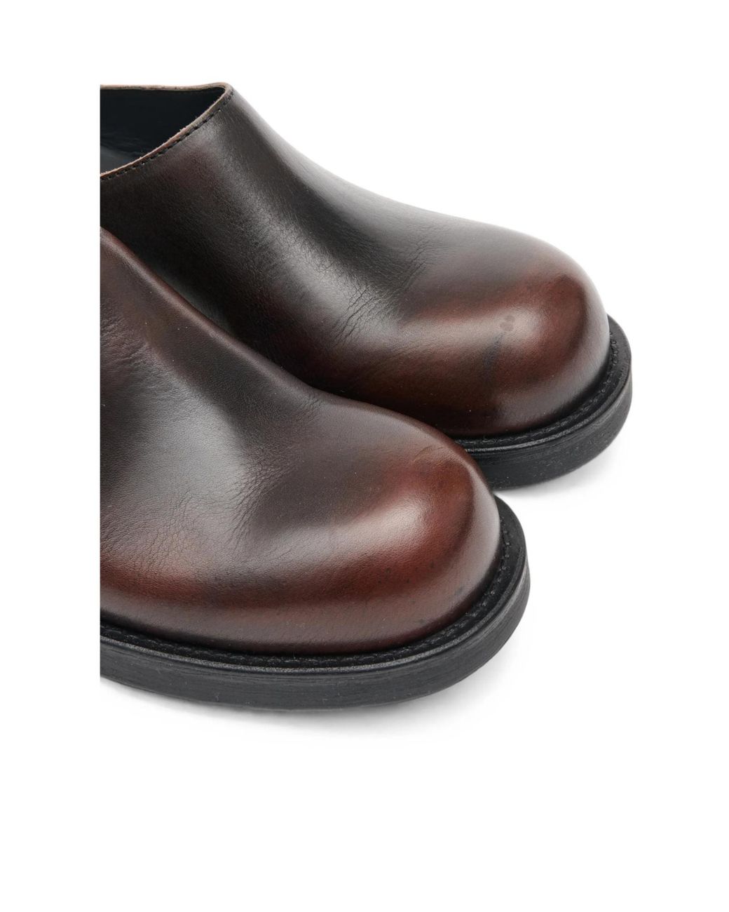 MM6 by Maison Margiela Brown Round-Toe Flat Mules