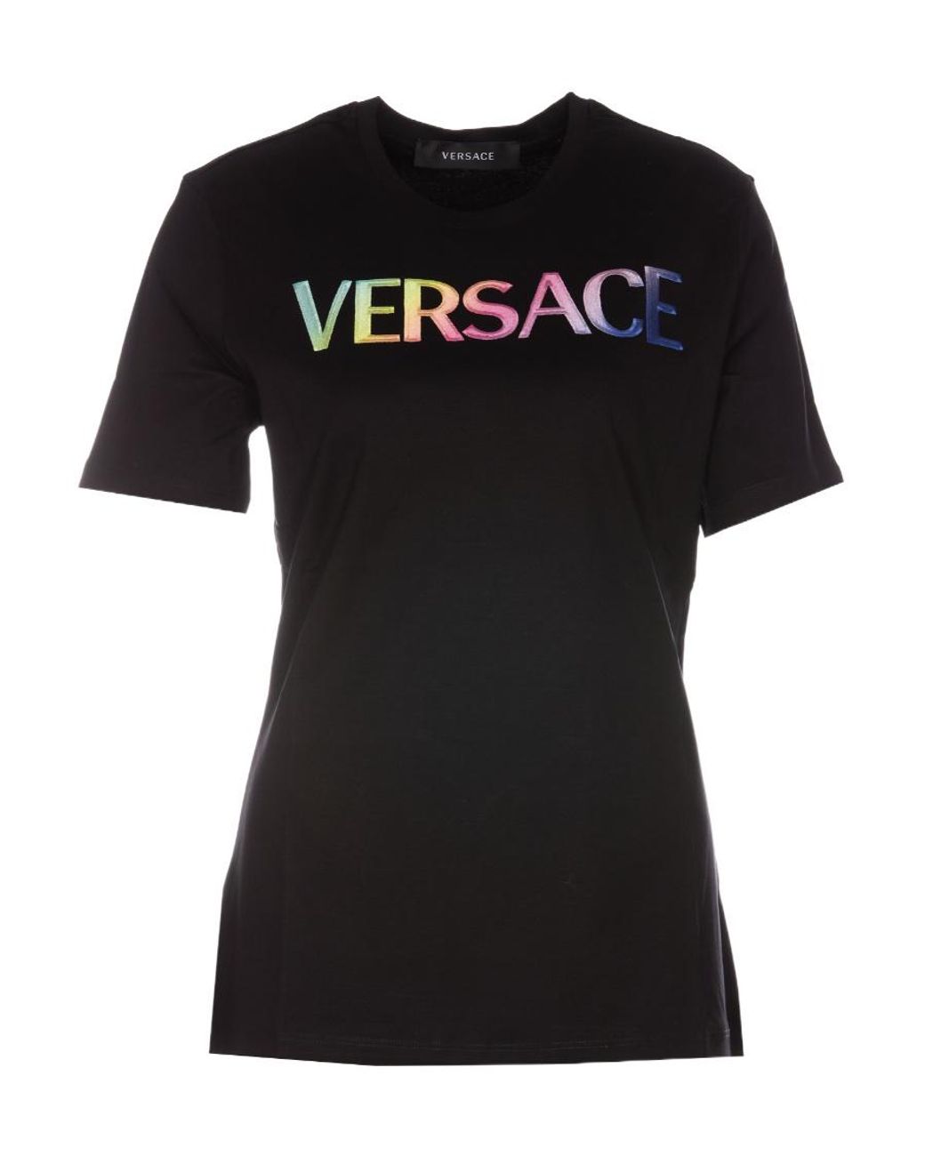 Versace Black Micro-Standard Short-Sleeved T-Shirt