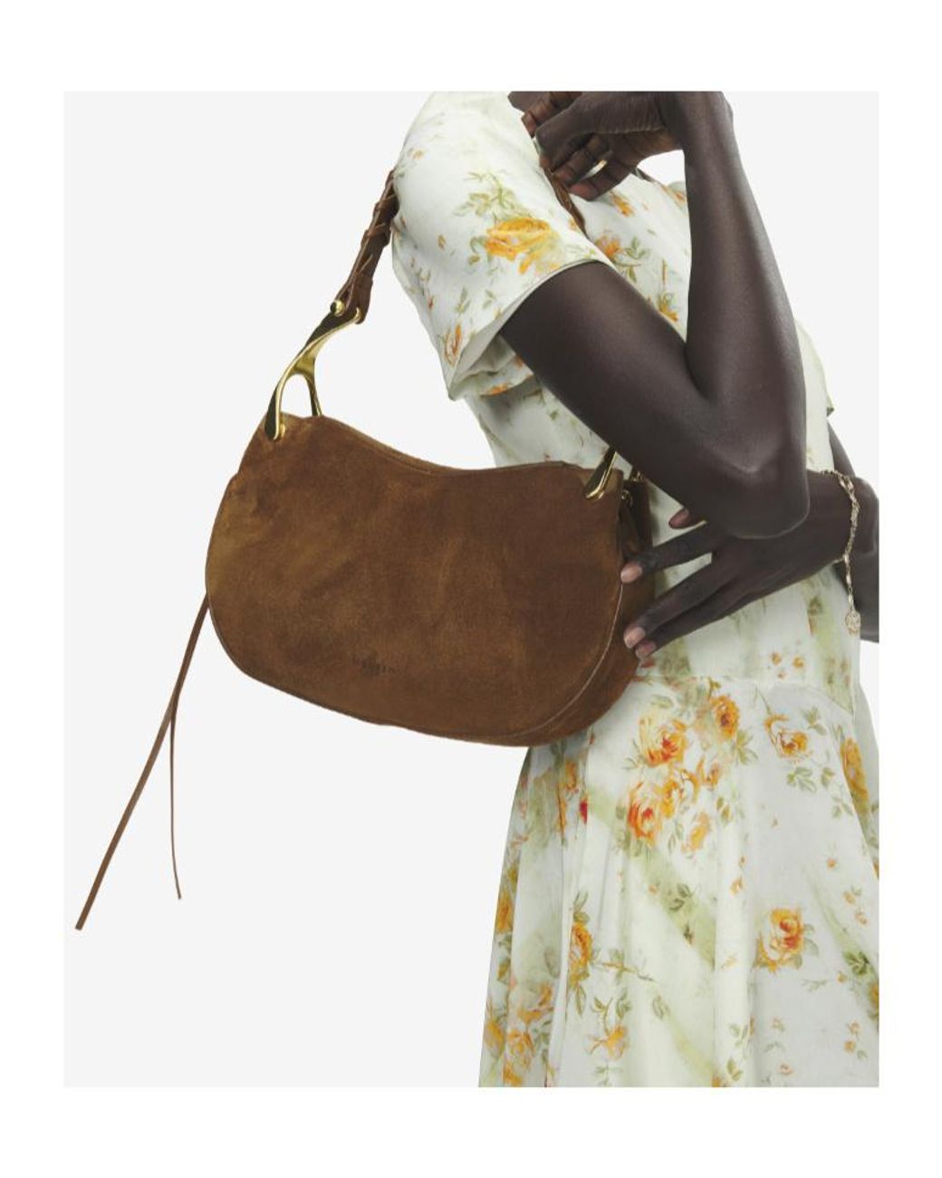 McQueen Brown Wishbone Shoulder Bag