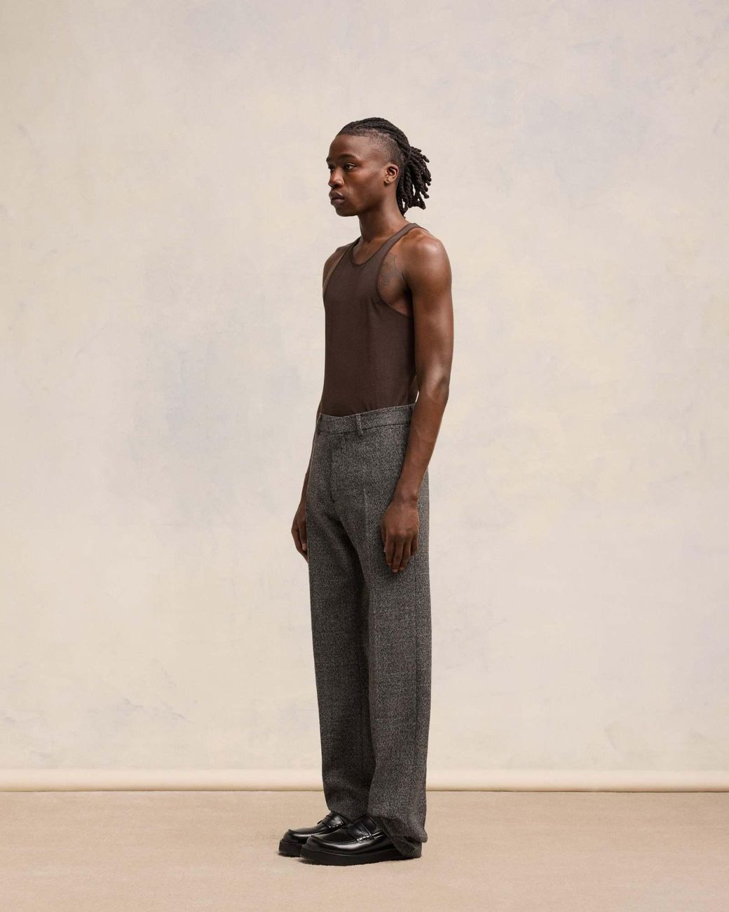 AMI Gray Straight-Leg Tailored Trousers for men