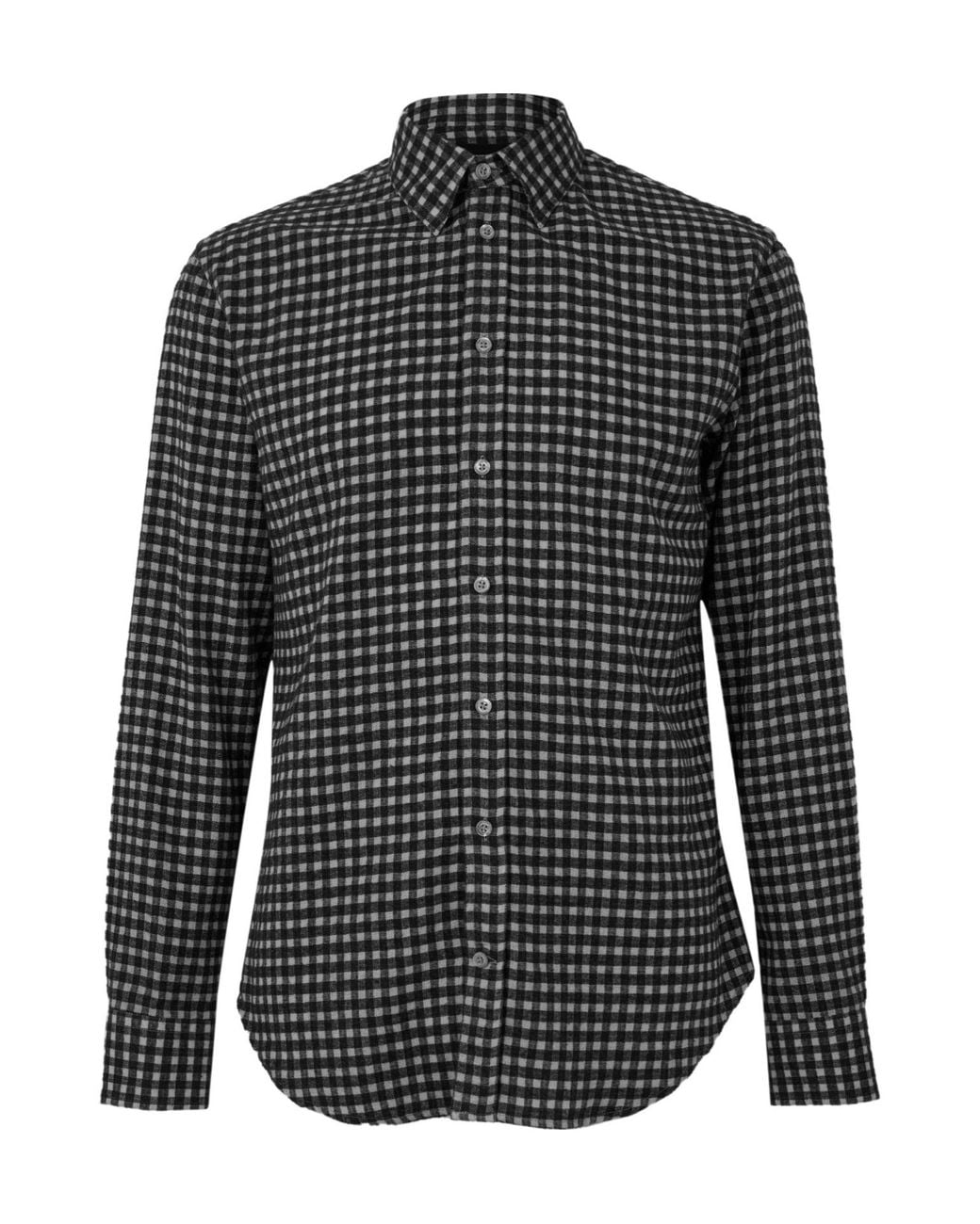 Emporio Armani Black Plaid Shirt for men