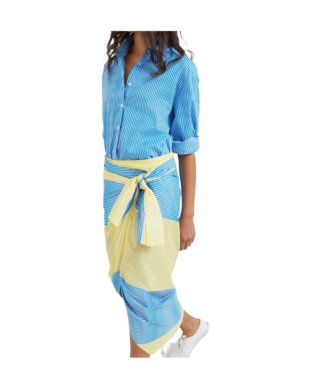 Frankie Shop Blue Peri Cotton Shirt