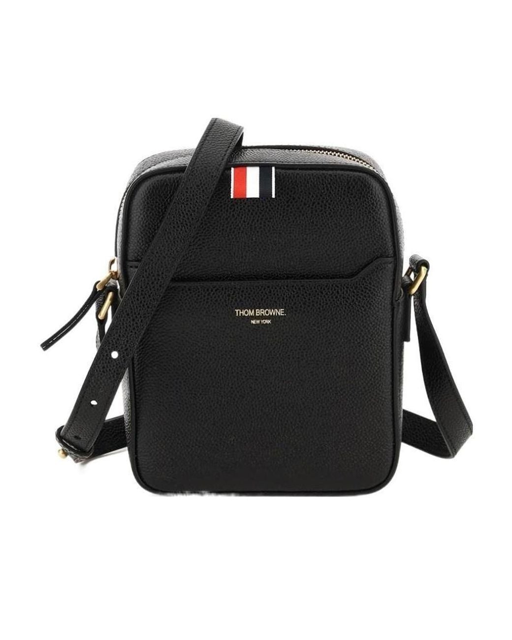Thom Browne Black Grosgrain-Tab Camera Bag for men