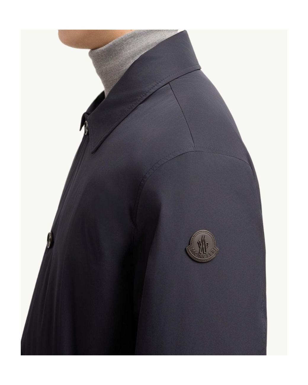 Moncler Blue Evrine Quilted Hooded Coat for men