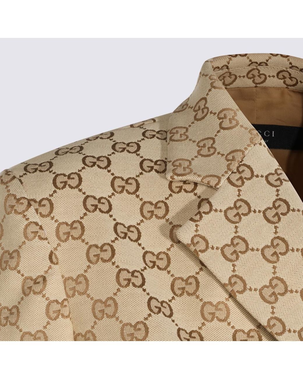Gucci Natural Monogram Tailored Blazer