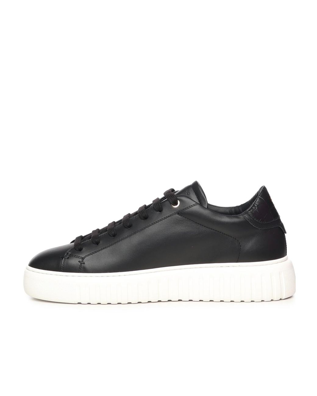 Giuliano Galiano Black Mars Contrast-Sole Low-Top Sneakers for men