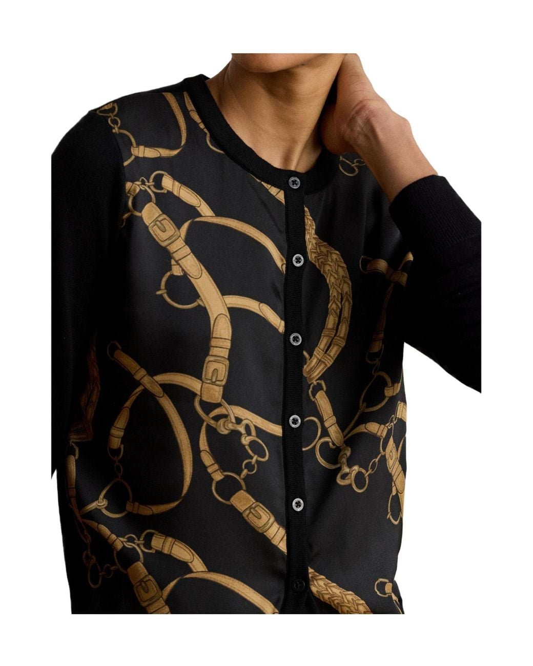Ralph Lauren Black Full-Length Cardigan