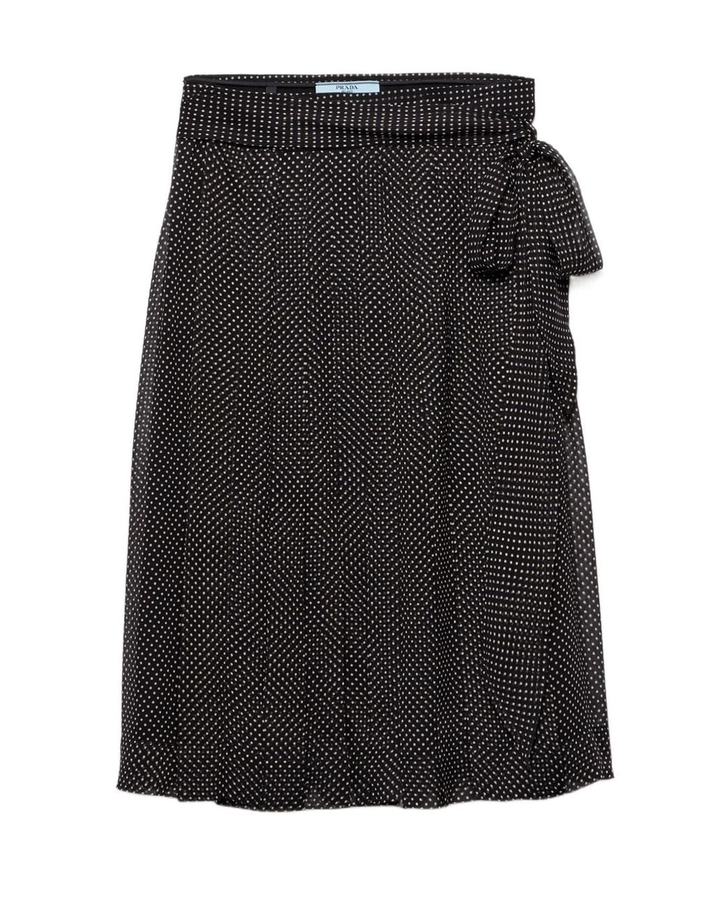 Prada Black Printed Chiffon Wrap Skirt