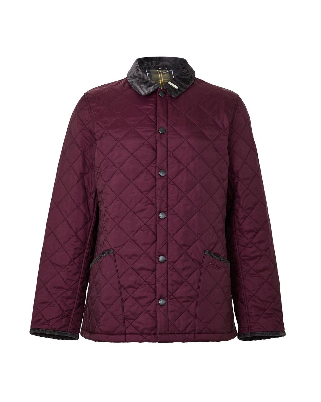 Barbour Purple Diamond Quilted Collared Jacket for men