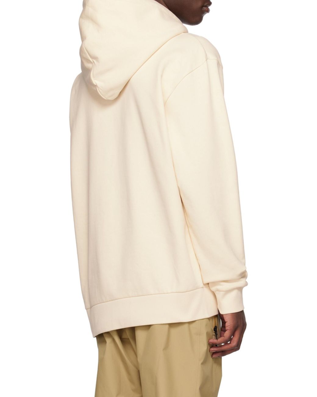 Moncler White Hooded Jersey Sweatshirt for men