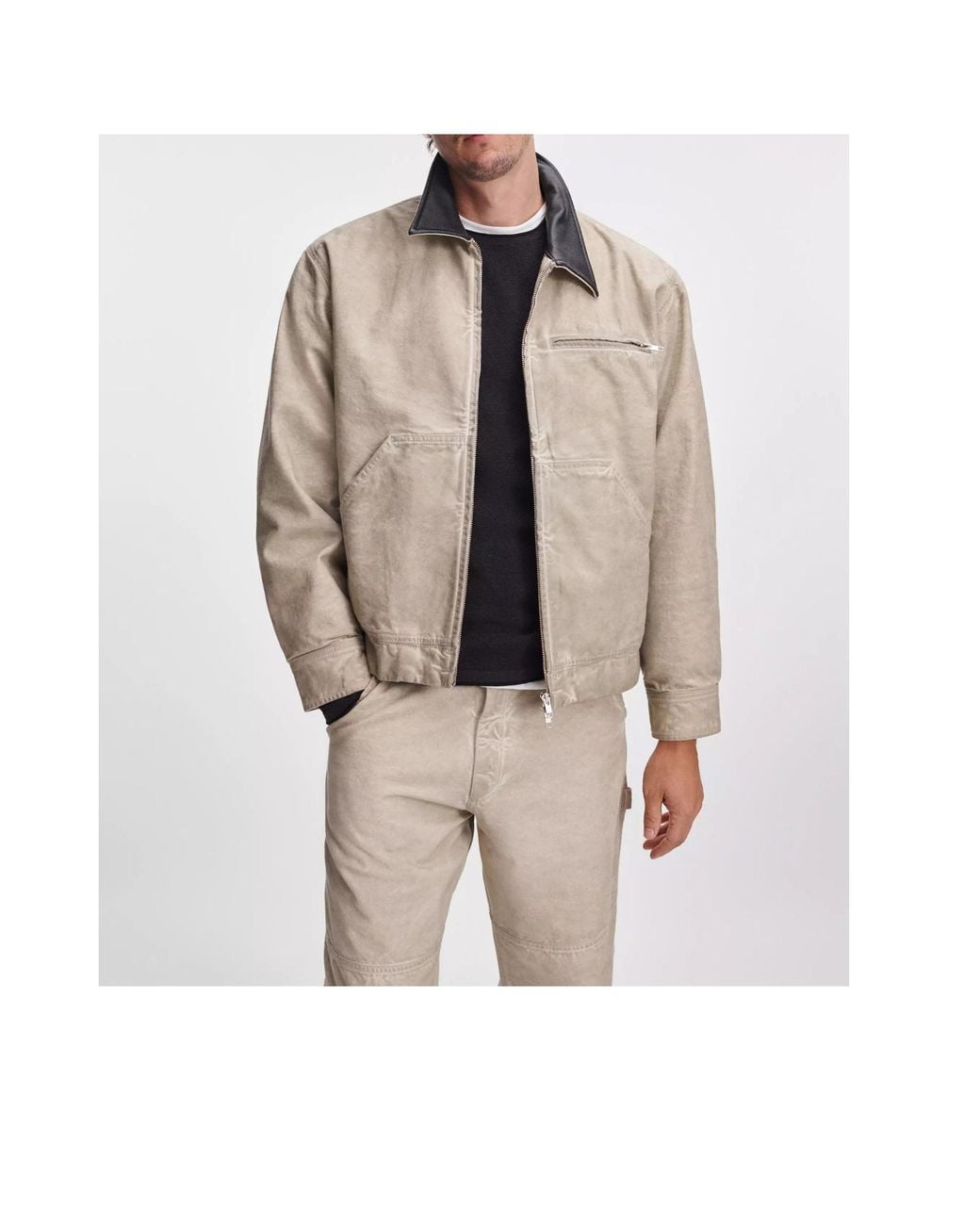Rag & Bone Natural Long-Sleeve Zip-Up Jacket for men