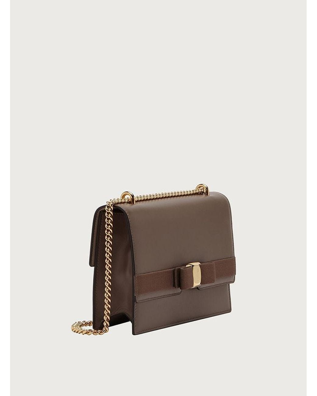 Ferragamo Brown Vara Bow Satchel