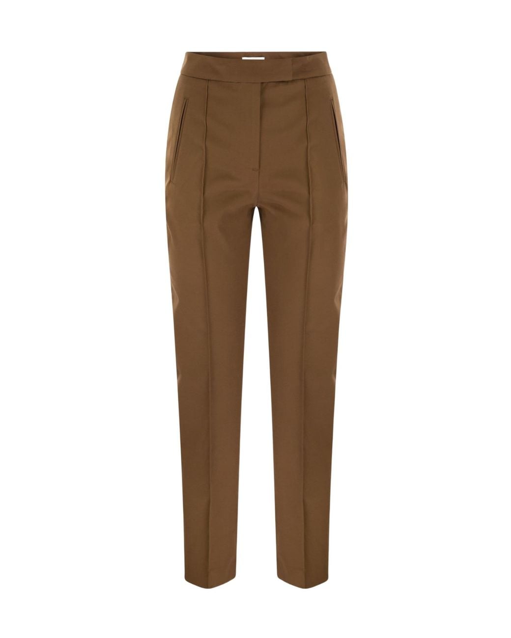 Pt Pantaloni Brown Pt Torino Frida Pleated Slim-Fit Pants
